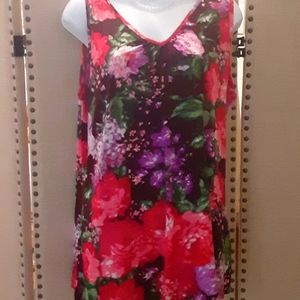 COPY - Susan Graver top stretchy vibrant Coral colors size medium